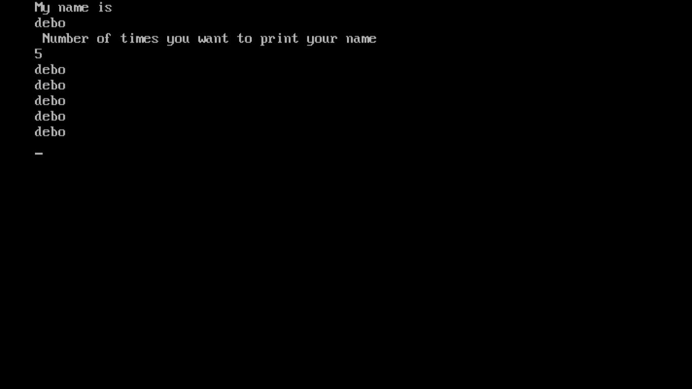 Output of C Program example with While Loop 
