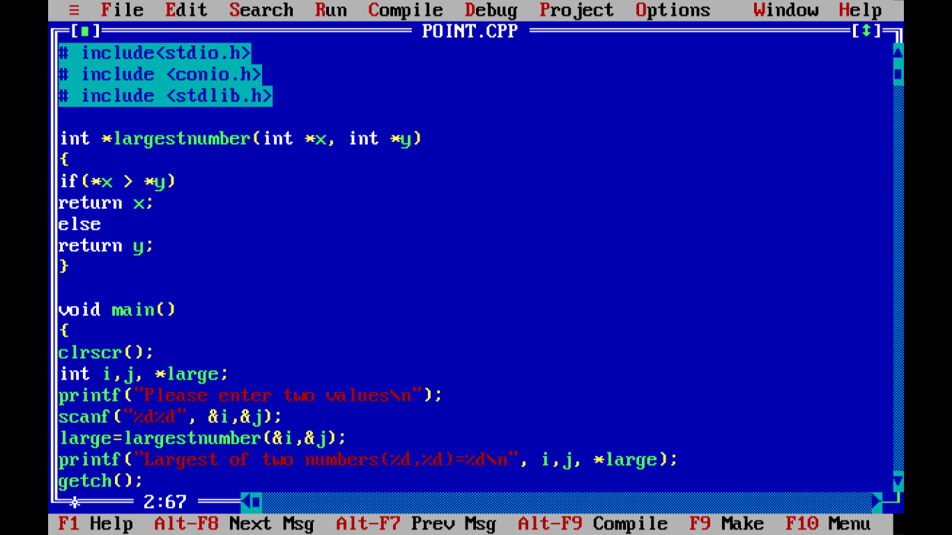  C Program to illustrate pointers