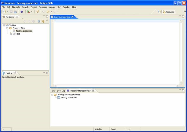 Eclipse Plugin Testing Property Manager View