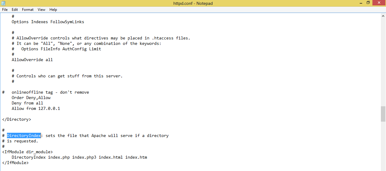 Fig - configuration file httpd.conf of Apache