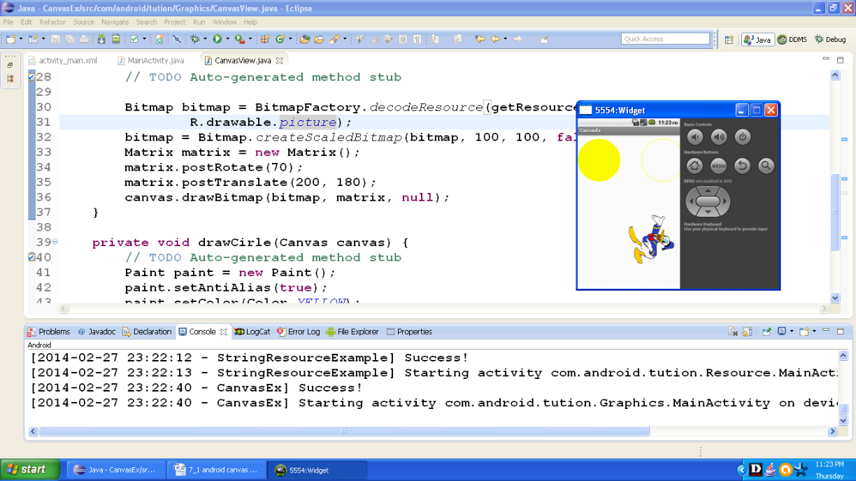 Output of CanvasEx app