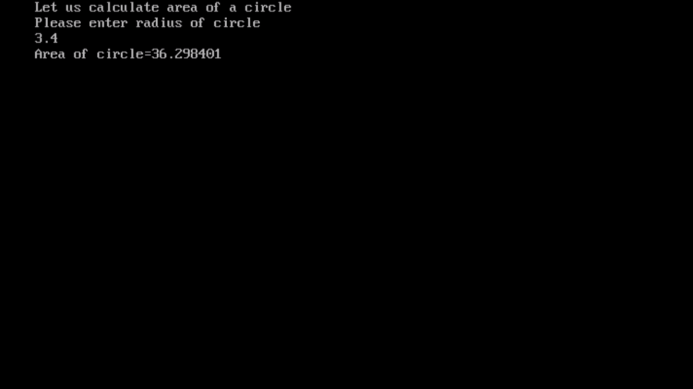 Output of C example of Macro substitution