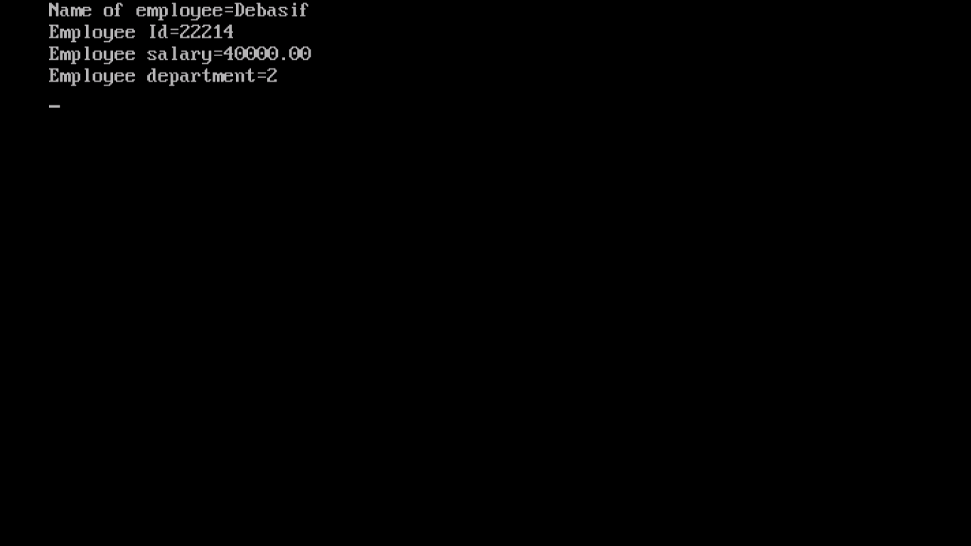 Output of program to illustrate enumerated data type