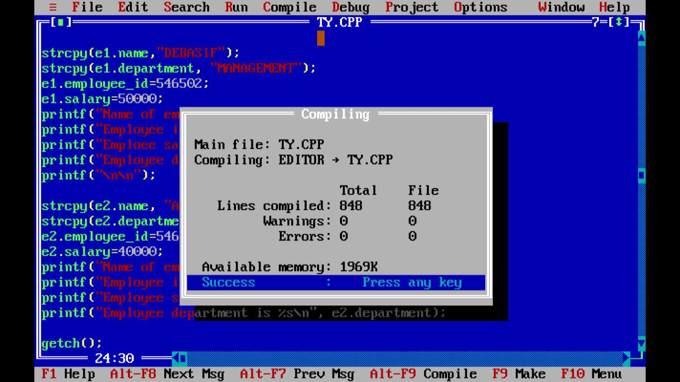 Program to demonstrate typedef after compiling