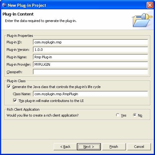 Enter data to generate plugin