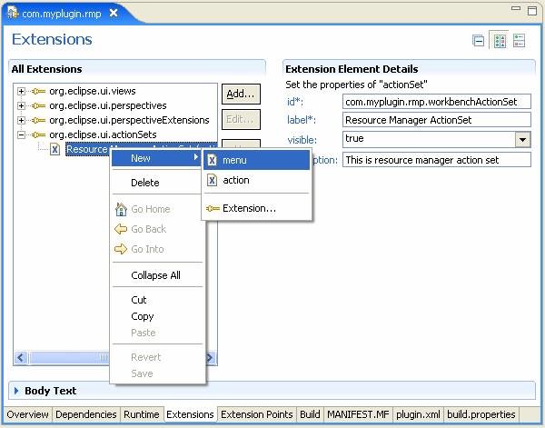Eclipse Plugin Adding Menu To Menubar