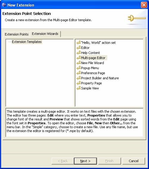 Eclipse selecting multipage editor
