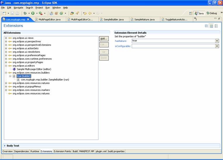 Eclipse pluigin builder_element
