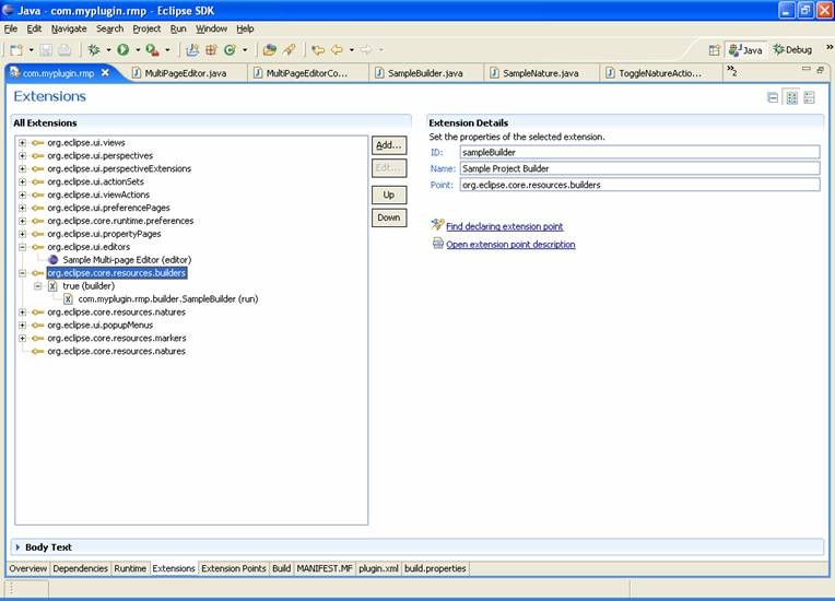 Eclipse plugin new project builder