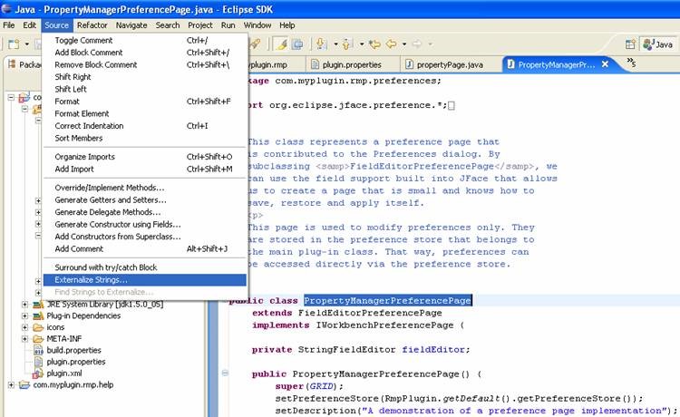 Eclispe Plugin externalizing the strings