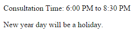 HTML time element example