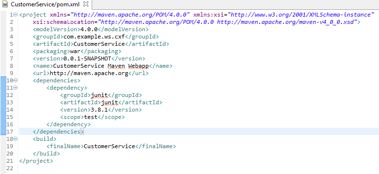 Fig - default POM file generated