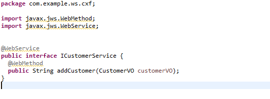 Define methods in Interface