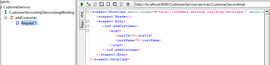 Fig - Create a Soap project by adding the wsdl file and the project structure