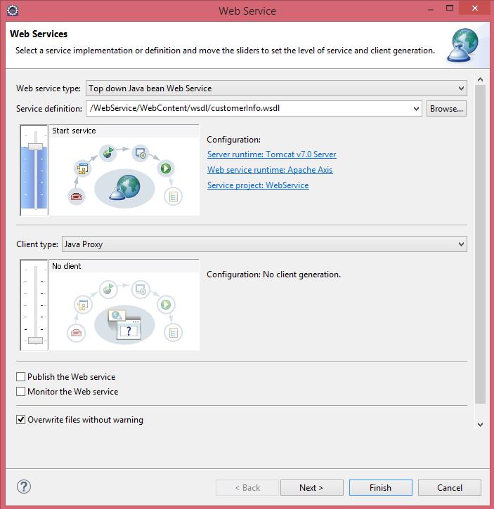 Web Service type and service definition as default