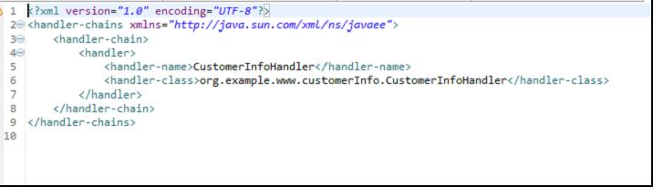 Fig - The generated Handler–chain.xml