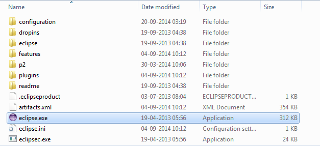 Eclipse Installation Directory Image