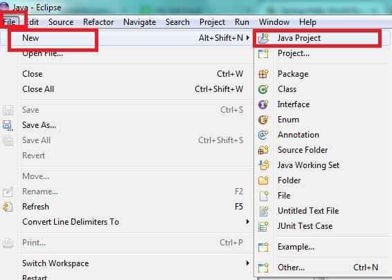 Create Java Project on Eclipse