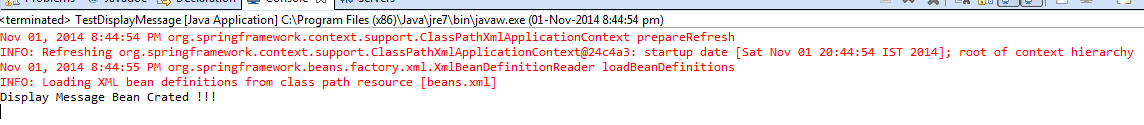 Message in constructor of DisplayMessage 