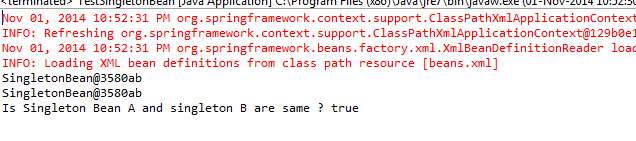Example program output