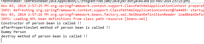 Sample program output