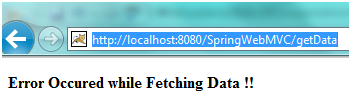 Fig - Error while fetching data