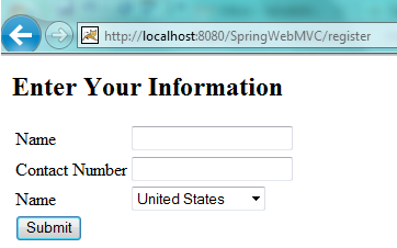 Fig - form to enter information