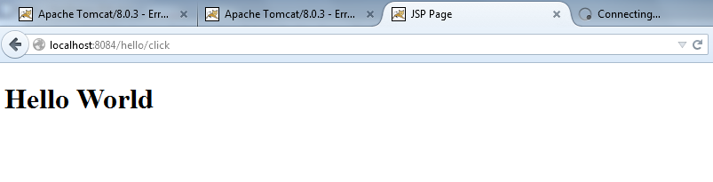 Figure: First run of web page – main.jsp.