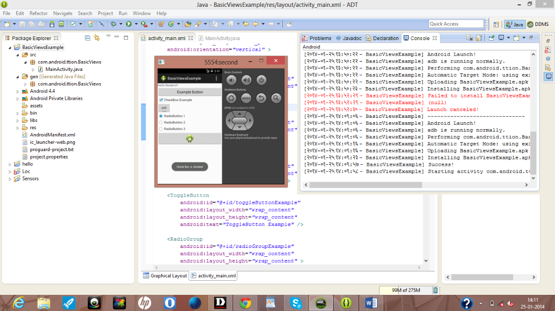 Output after checking the checkbox.