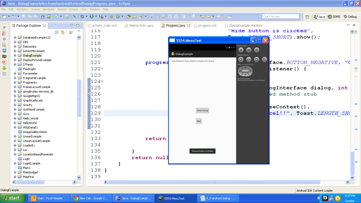 Figure - Output after pressing the button saying Discard