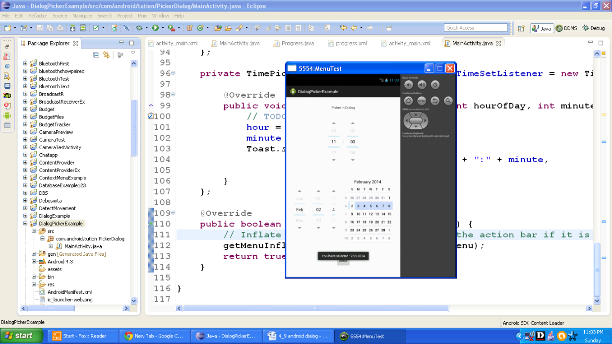 Message is displayed about the date selection